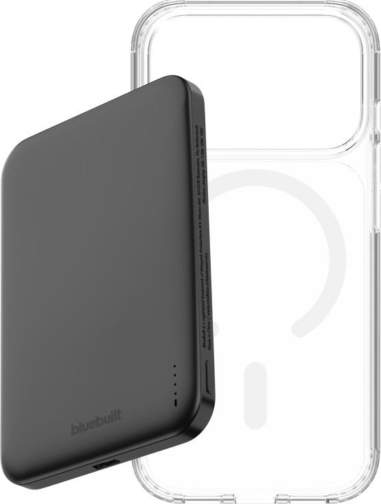 BlueBuilt MagSafe Hülle iPhone 18 Pro Transparent + Powerbank 5.000 mAh Grau Main Image