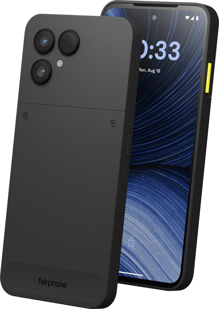 Fairphone 6+ 256GB Schwarz 5G rückseite