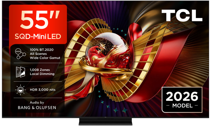 TCL SQD Mini-LED 55 Zoll C89L (2026) vorne