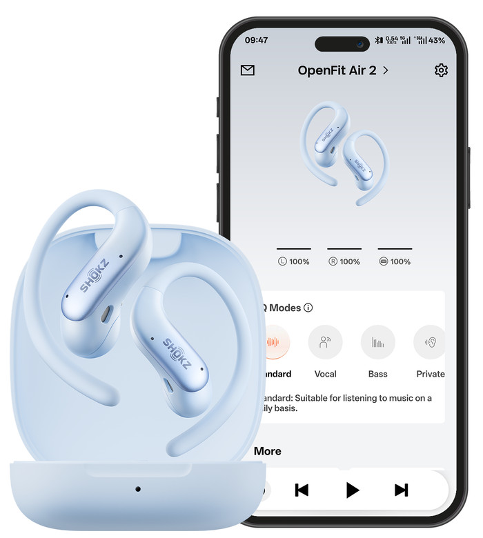 Shokz OpenFit Air 2 Blau Verbundprodukt