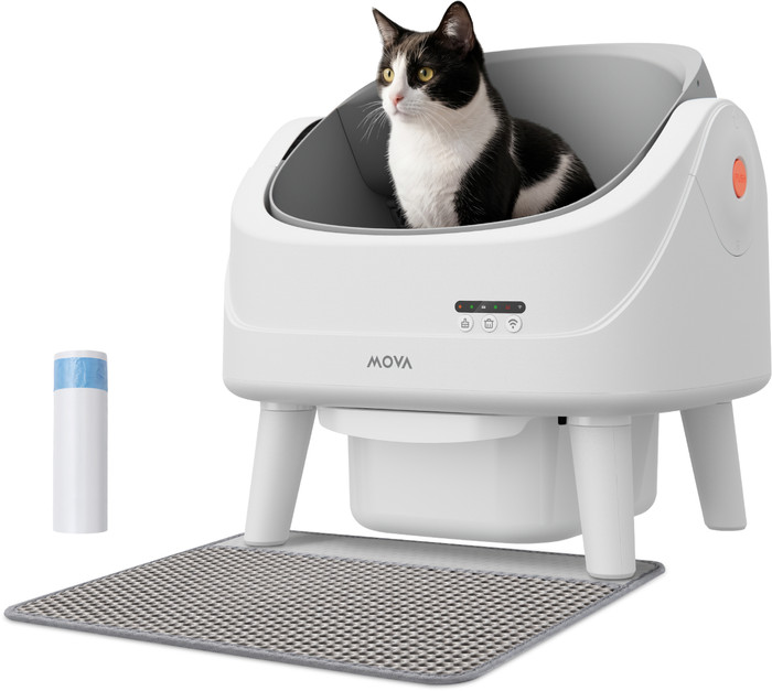 Mova Automatic Cat Litter Box LB10 Air White product in use