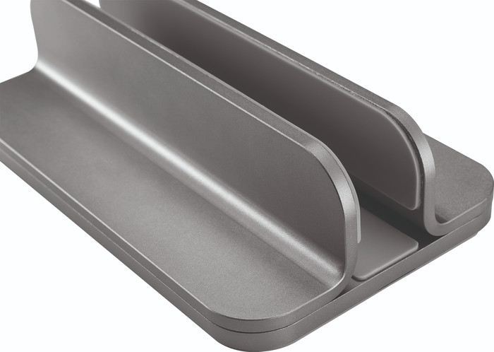 Neomounts NSLS300 vertikalen Laptopständer Silber vorne