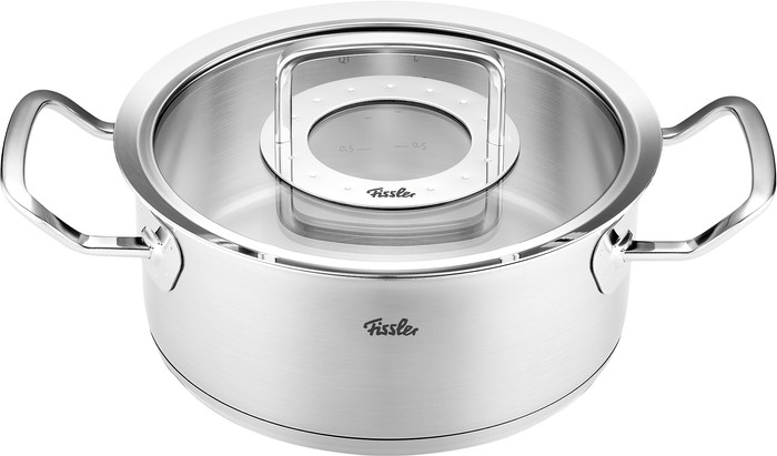 Fissler Original-Profi Collection Topf- und Pfannenset mit Glasdeckeln 5-teilig + Kasserolle vorne