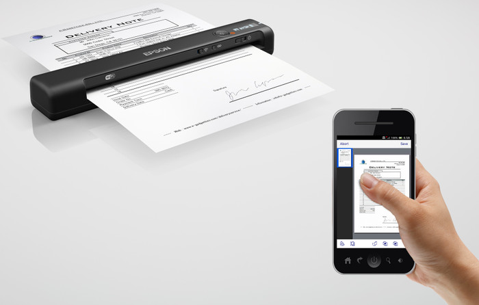 Epson WorkForce ES-60W product in use