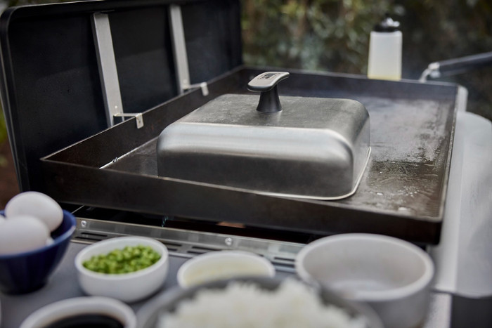 Weber Griddle Basting Dome product in use