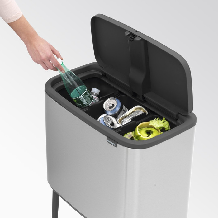 Brabantia Bo Touch Bin Mülleimer 3 x 11 Liter Matt Steel Fingerprint Proof detail