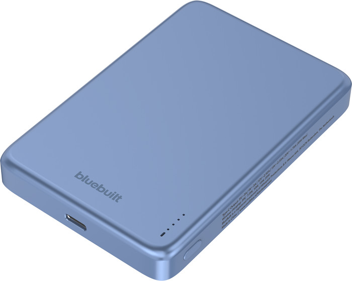 BlueBuilt Wireless Powerbank mit Qi2.2 und MagSafe 10.000 mAh mit Schnellladen 25 Watt Blau oberseite