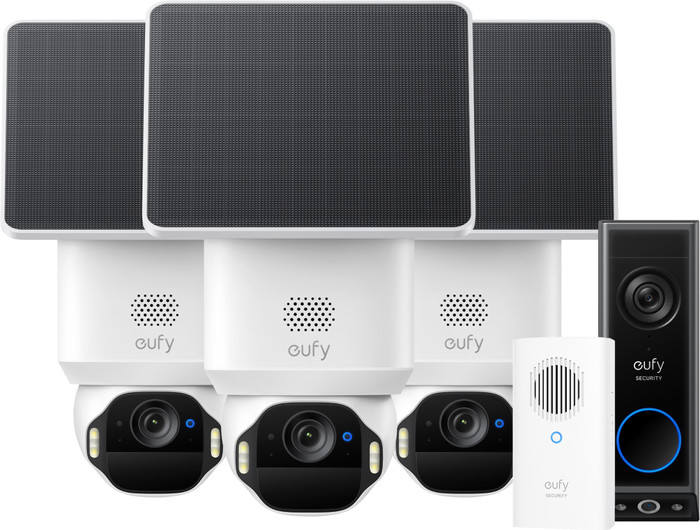 eufy SoloCam E42 3er-Pack + Video Doorbell E340 + Chime Main Image