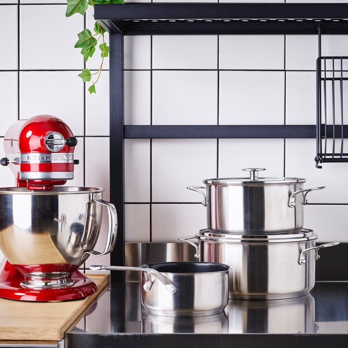 KitchenAid Stainless Steel Topfset 3-teilig produkt in gebrauch