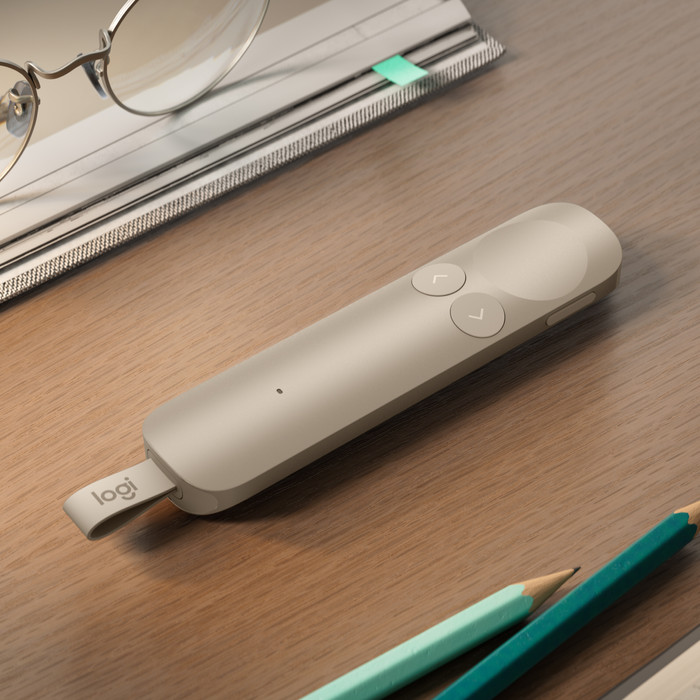 Logitech Spotlight 2 Wireless Presenter Sand product in use