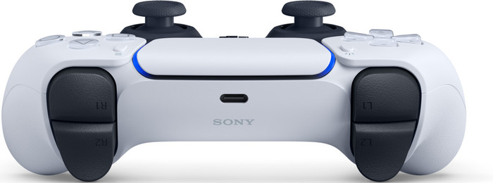 PS5 Slim mit Laufwerk Fortnite Set + Cover Schwarz + Zusätzlicher Controller Weiß + Ladestation oberseite