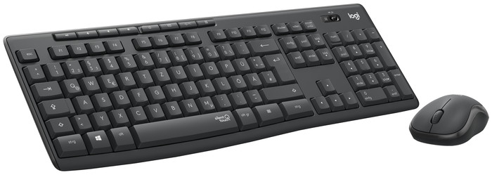 Logitech MK295 Silent kabellose Tastatur und Maus Schwarz QWERTZ vorne