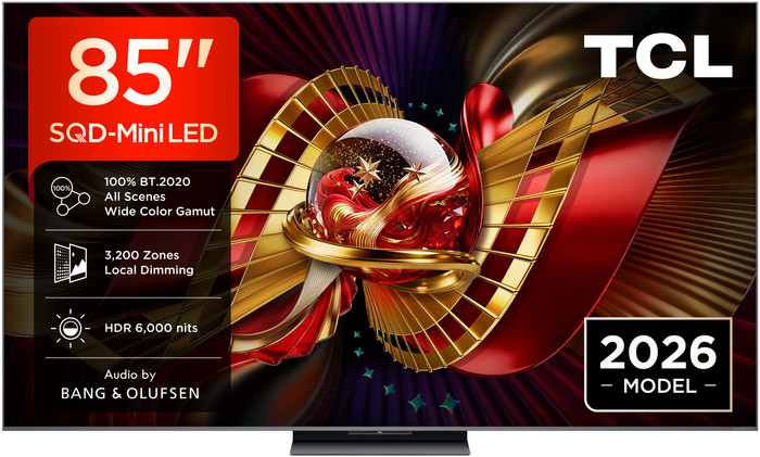 TCL SQD Mini-LED 85 Zoll C89L (2026) vorne