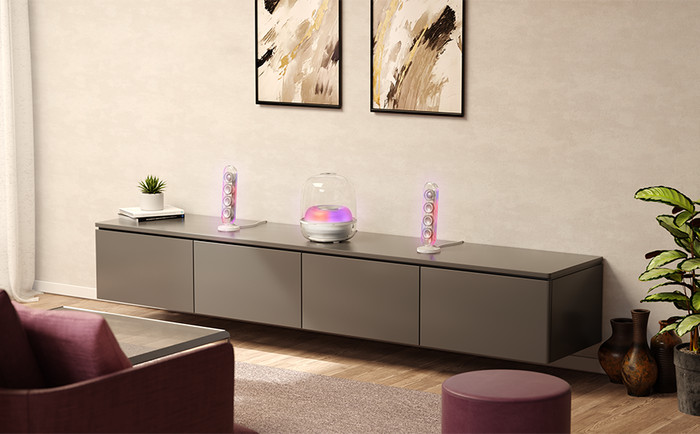 Harman Kardon SoundSticks 5 WLAN Weiß produkt in gebrauch