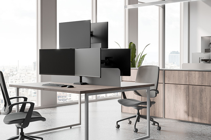 Neomounts NERO DS60-600BL2-1 Monitorhalterung Schwarz visueller lieferant