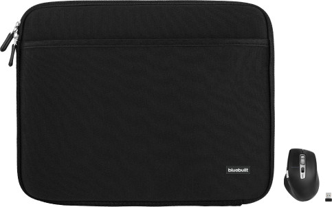 BlueBuilt Laptop Sleeve width 40 cm 17 inch Black + Maximus Mouse Main Image
