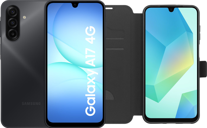 Samsung Galaxy A17 128GB Schwarz 4G + BlueBuilt Book Case Schwarz Main Image