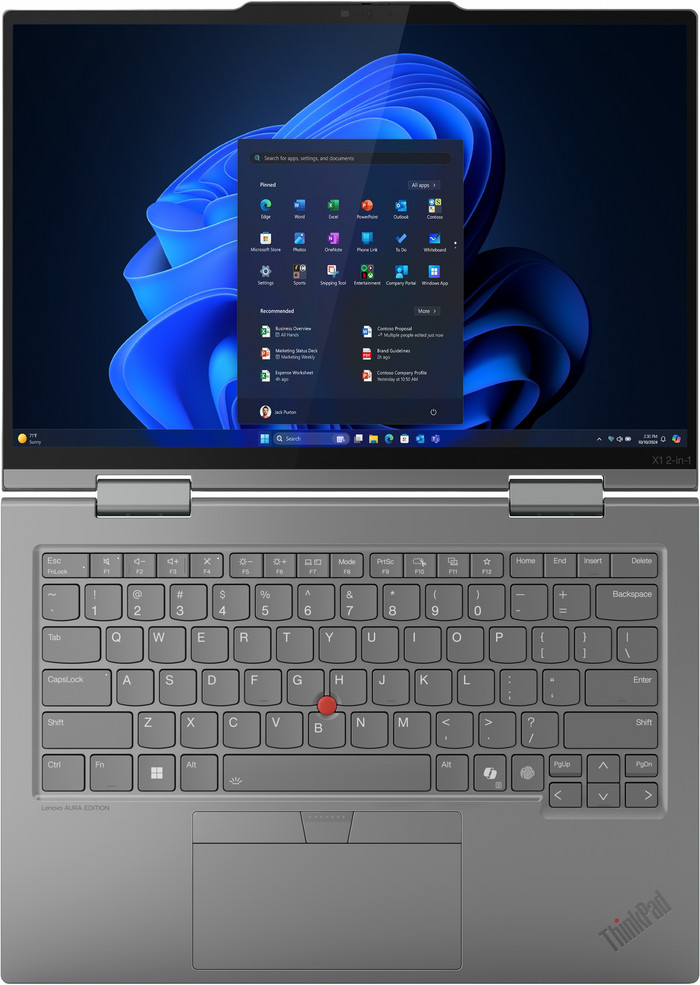 Lenovo ThinkPad X1 2-in-1 G10 (Intel) Copilot+ PC - 21NU003MMH QWERTY top