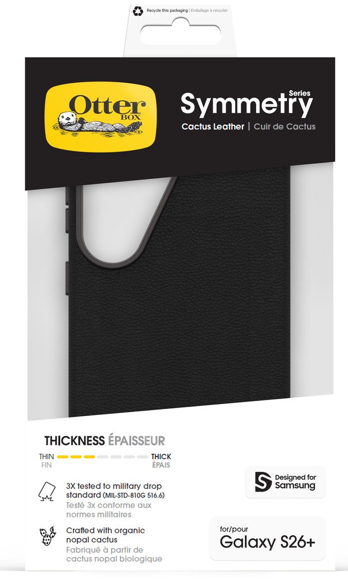 OtterBox Symmetry Samsung Galaxy S26 Plus Back Cover Black packaging