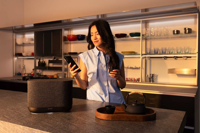 Denon Home 400 Black product in use