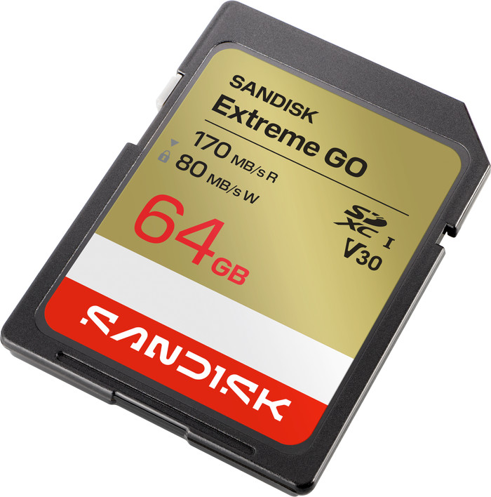 SANDISK Extreme GO SDXC 64GB 80 MB/s oberseite