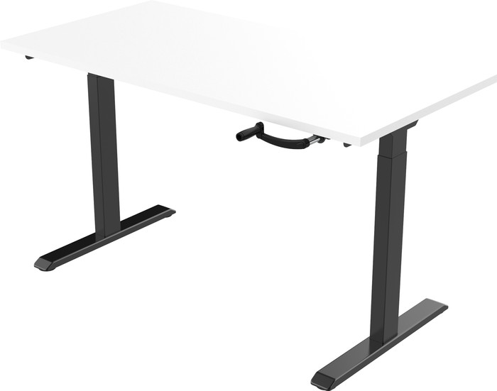 Euroseats Hand Crank Sit-Stand Desk 140x80 Black/White null