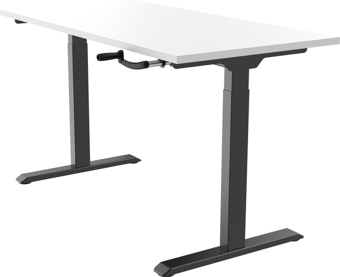 Euroseats Hand Crank Sit-Stand Desk 140x80 Black/White null