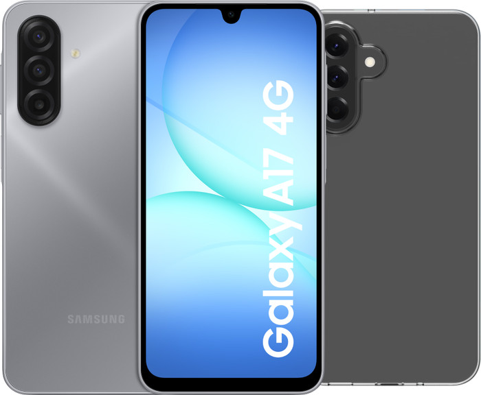 Samsung Galaxy A17 128GB Grau 4G + BlueBuilt Backcover Transparent Main Image