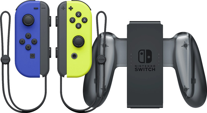 Nintendo Switch Joy-Con Set Blue/Neon Yellow + Nintendo Switch Joy-Con Charge Grip Main Image