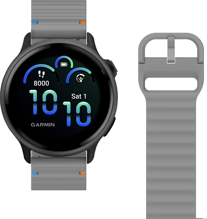 Just in Case Silikon-Armband Grau für Garmin Vivoactive 6 / 5 detail