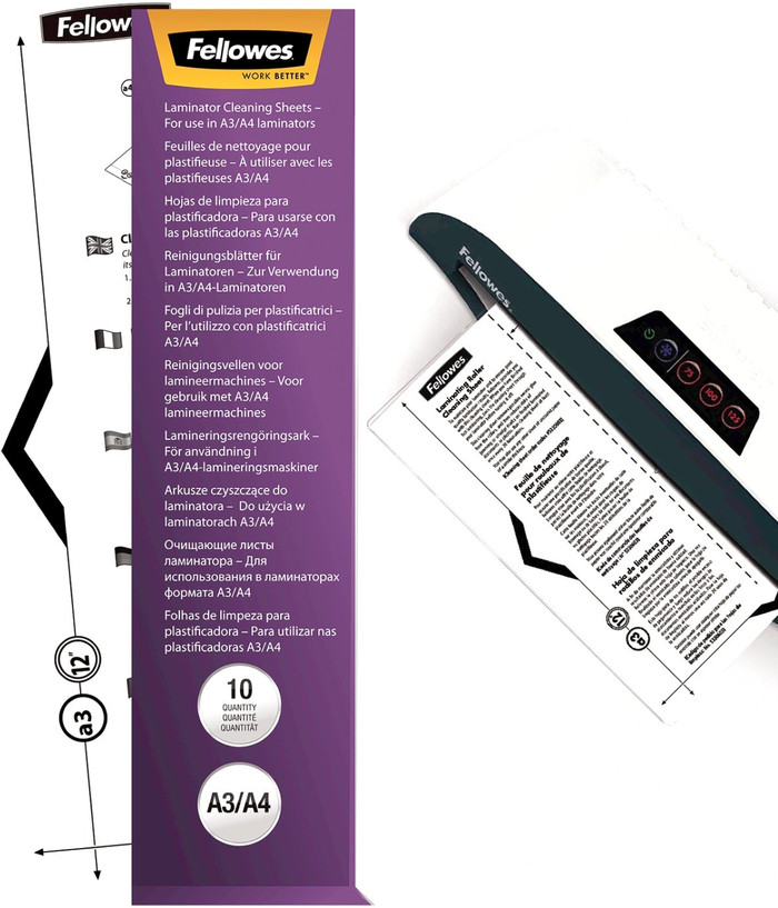 Fellowes A4 Cleaning Sheets 10 Units null