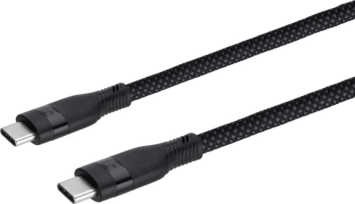 BlueBuilt USB-C Video Cable 240W 2m Nylon Black left side