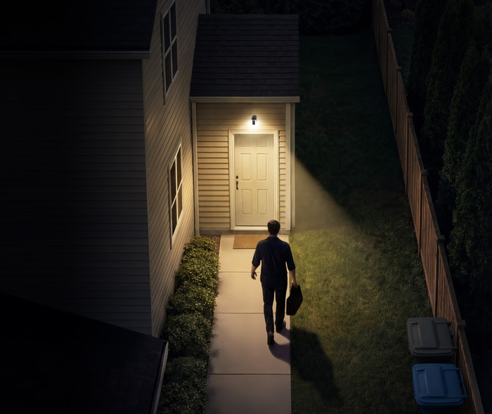 Ring Spotlight Kamera 2. Generation Stecker Schwarz produkt in gebrauch