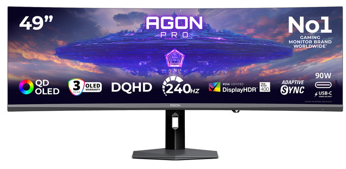 AOC AGON PRO AGP497UCZD QD-OLED Curved vorne