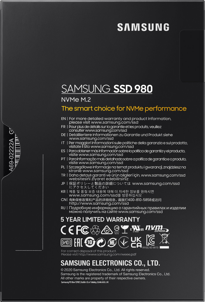 Samsung 980 500GB packaging