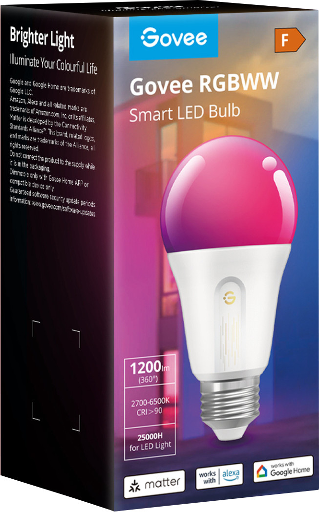 Govee RGBWW Smart LED Bulb E27 1200 lumens packaging