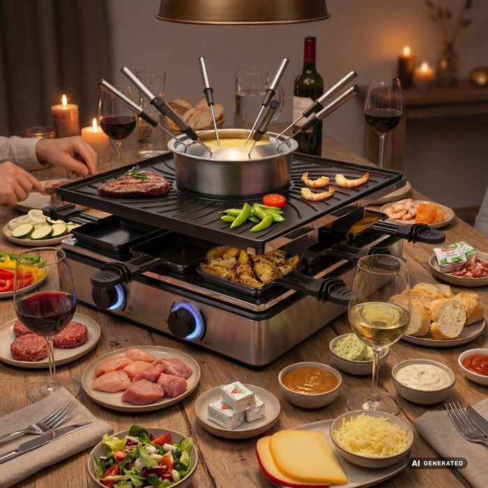 Princess Raclette and Fondue product in use