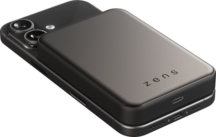 Zens Wireless Powerbank mit MagSafe und Qi2.2 10.000 mAh Schwarz vorne