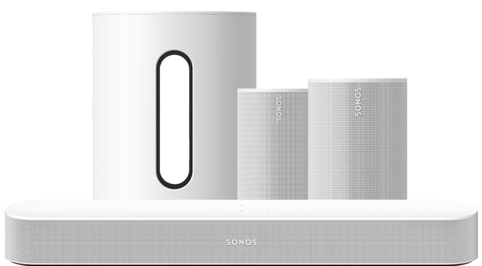 Sonos Beam Gen 2 Weiß + Era 100 SL Heimkino-Set Weiß Main Image