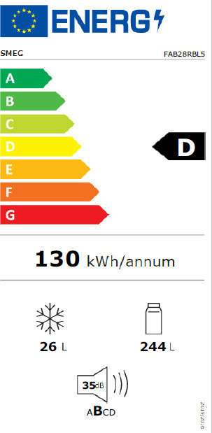 SMEG FAB28RBL5 energielabel