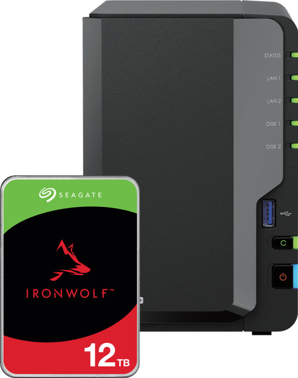 Synology DS225+ + Seagate Ironwolf 12 TB Main Image