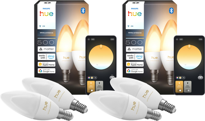 Philips Hue Kerzenlampe White Ambiance E14 4er-Pack Main Image