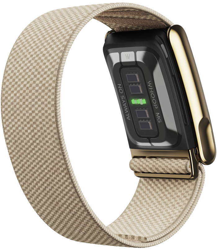 WHOOP MG SuperKnit Luxe Band Beige produkt in gebrauch