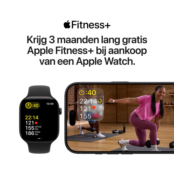 Apple Watch Series 12 Cellular 46 mm Schwarz Sportarmband S/M produkt in gebrauch