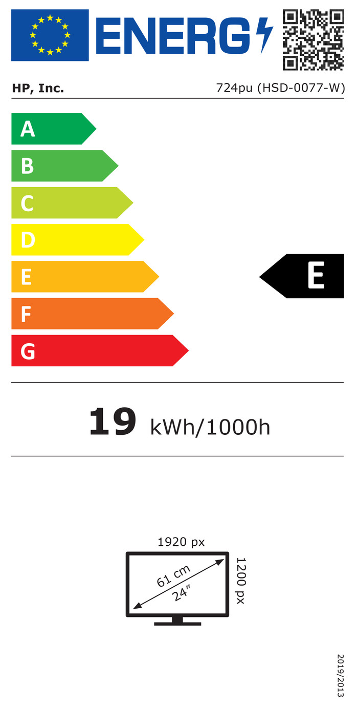 HP Series 7 Pro 724pu energy label