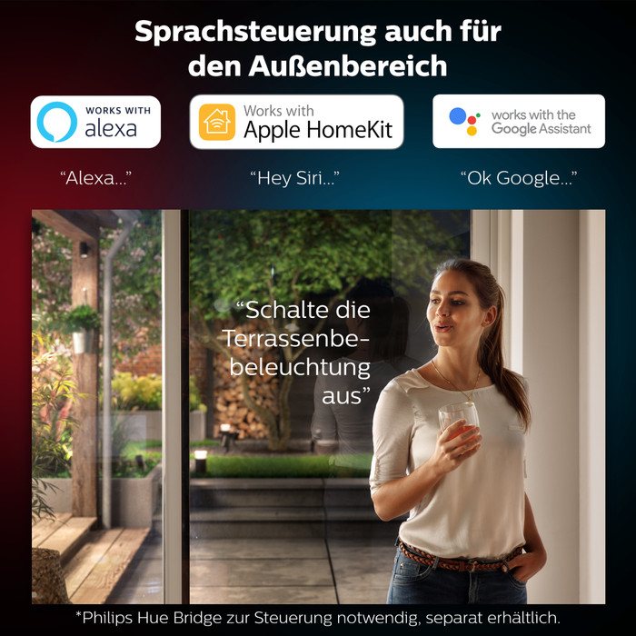 Philips Hue Lily XL Spießstrahler White & Color Erweiterung 3er-Pack produkt in gebrauch