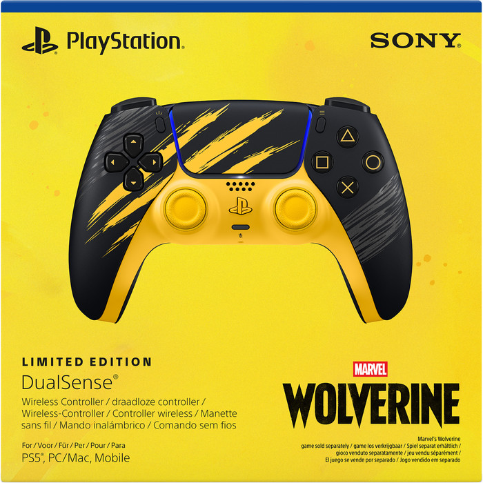 Sony PlayStation 5 DualSense Kabelloser Controller Wolverine Battle Yellow Limited Edition verpackung