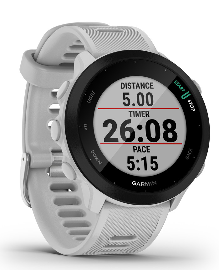 Garmin Forerunner 55 Weiß linke seite