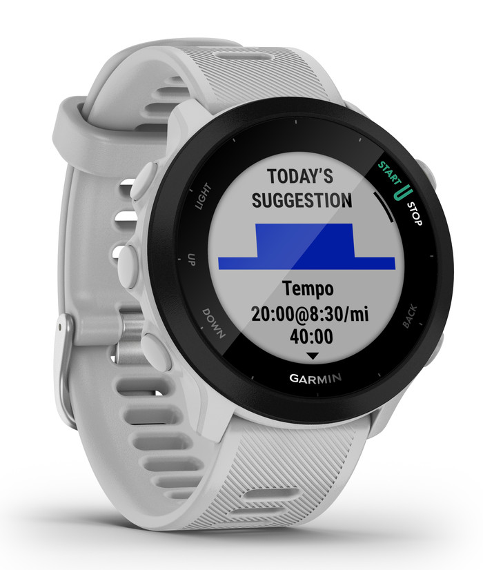 Garmin Forerunner 55 Weiß linke seite
