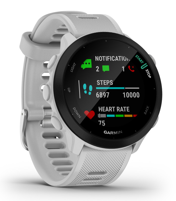 Garmin Forerunner 55 Weiß linke seite